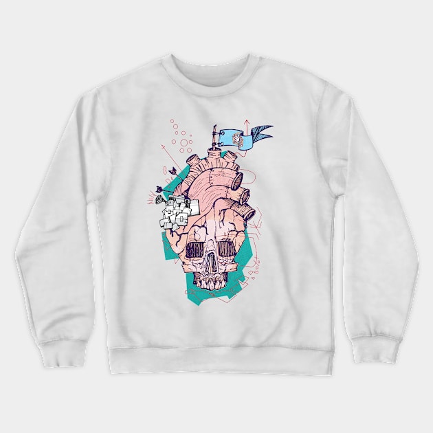 Skull heart Crewneck Sweatshirt by manuvila